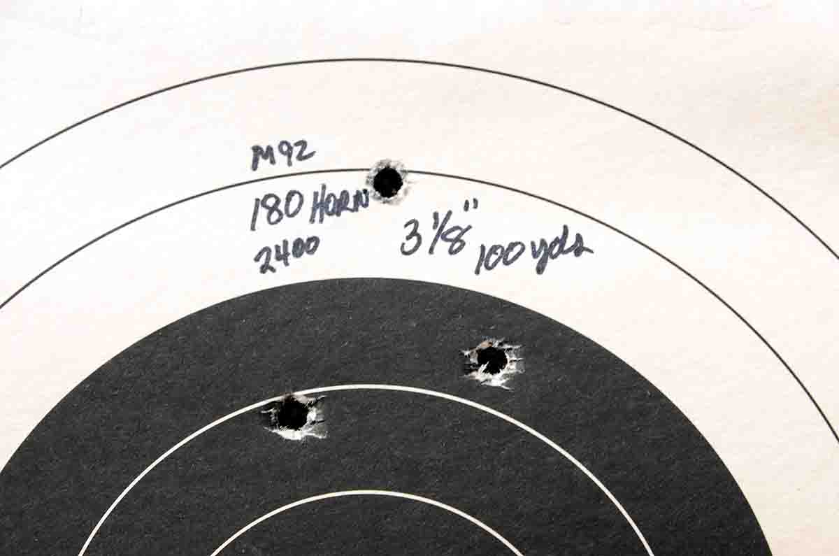 This three-shot, 100-yard group fired from the Winchester Model 1892 shows what Mike considers typical hunting accuracy from lever guns.